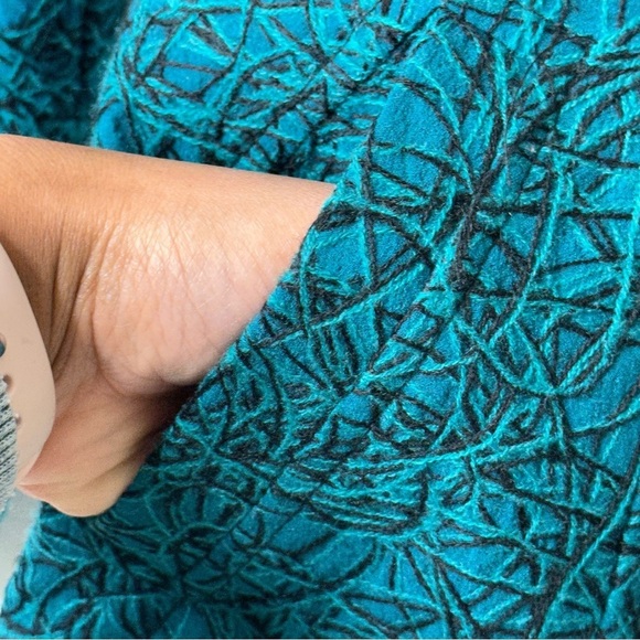 Vintage Artsy Abstract Stitched Button Front Quilted Blazer Jacket Women Size S - Picture 11 of 13